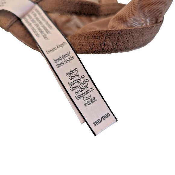 Victoria's Secret Dream Angels 36 D Lined Demi Brown Lace Bra - Picture 7 of 11